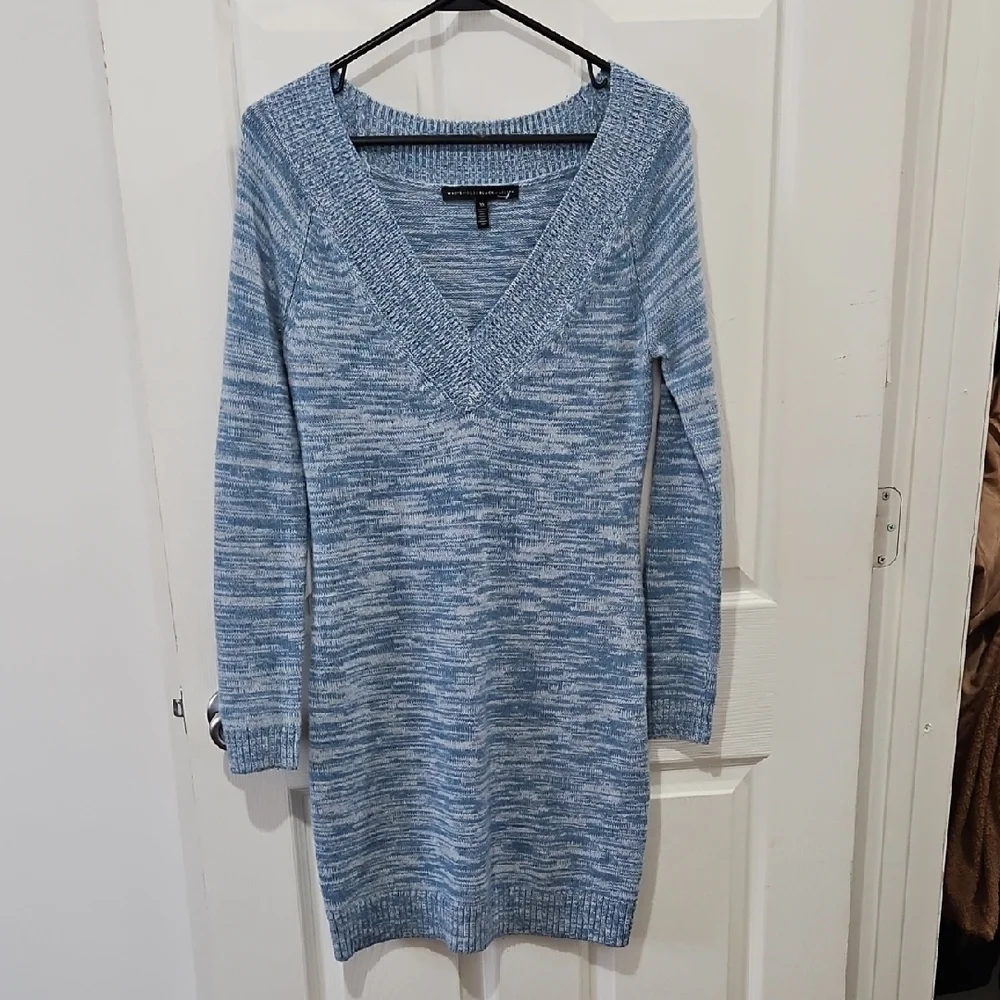White House Black Market Light Blue Long Sleeve Sweater Dress‎ Size Xsmall